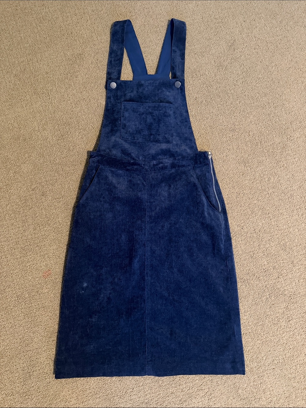 English Factory Navy Blue Corduroy Pinafore Dress